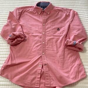 Men's Tommy Hilfiger Pink Vintage Button Down Long Sleeve Shirt Size XL